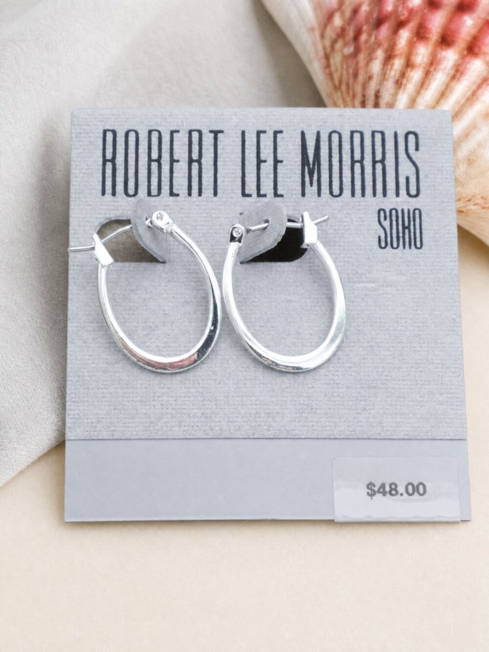 Robert Lee Morris Small Silver Hoop Earrings